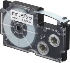 Ruban Casio Label Printer XR9WE1N noir sur blanc 9 mm