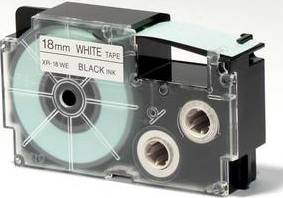 Ruban Casio Label Printer XR18WE1 noir sur blanc 18 mm