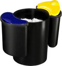 Kit de tri sélectif Confort plastique 19+2x4,5 litres noir,bleu,jaune