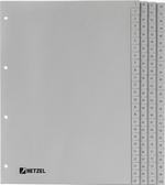 Intercalaires numériques PP gris A4 100 touches numérotées de 1 à 100