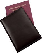 Etui passeport L95xH140mm RFID Document Safe en cuir nappa noir