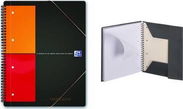 Meetingbook cahier A4 Oxford© international quadrillé 5x5 160 pages 90g noir