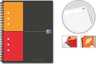 Activebook cahier A5+ Oxford© international quadrillé 5x5 160 pages 90g noir