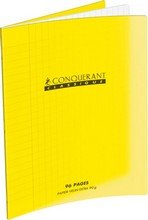 Cahier A4 21x29,7 seyes 96 pages couverture translucide PP jaune