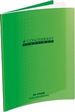 Cahier A4 21x29,7 seyes 96 pages couverture translucide PP vert