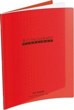 Cahier 24x32cm seyes 96 pages 90g couverture translucide PP rouge