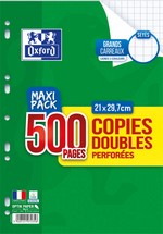 Copies doubles perforées A4 90g Seyes 500 pages MAXI PACK