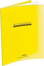 Cahier 17x22cm seyes 48 pages 90g couverture translucide PP jaune
