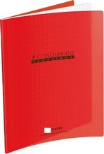 Cahier 17x22cm seyes 48 pages 90g couverture translucide PP rouge