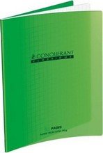 Cahier 17x22cm seyes 48 pages 90g couverture translucide PP vert