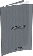 Cahier 17x22cm seyes 96 pages 90g couverture translucide PP gris