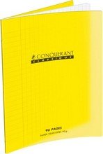 Cahier 24x32cm seyes 48 pages couverture translucide PP jaune