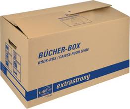 Boîte de transport pour livres L575xP295xH335mm extrastrong 30kg avec champ d'étiquetage
