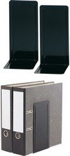 Serre-livres métal étroit L 12 x P 14 x H 24 cm noir 1 paire