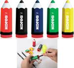 Taille-crayon plastique 1 trou Koloritos  avec réservoir couleurs assorties