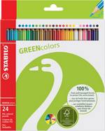 Crayons de couleur Stabilo Green colors hexagonal mine 2,8mm étui carton de 24