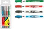Stylo roller worker colorfull encre liquide pointe moyenne 0,5mm Etui 4 couleurs