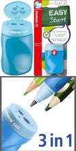 Taille-crayon EASYsharpener 3 trous avec réservoir pour gauchers bleu