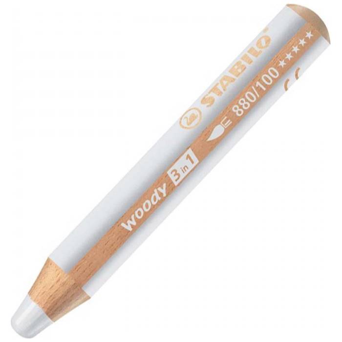 Crayons de couleur woody 3 en 1 rond blanc