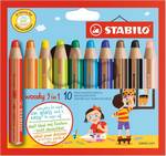 Crayon de couleur woody 3 en 1 rond mine 10 mm étui carton de 10
