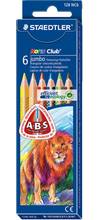 Crayons couleur triangulaire Noris Club triplus jumbo mine 4mm étui carton de 6