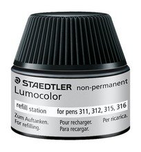 Marqueur non permanent Lumocolor encre de recharge noir