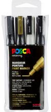 Marqueur peinture Posca PC-3M pointe conique fine 0,9-1,3mm étui 4 