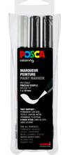 Marqueur à pigment POSCA PCF-350 pointe pinceau 2 noir et 1 blanc étui de 3