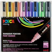 Marqueur peinture Posca PC-5M pointe conique moyenne 1,8-2,5mm étui 8 couleurs pastels