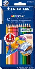 Crayons de couleur aquarellables, Noris Club, étui carton de 12