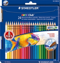 Crayons de couleur aquarellables, Noris Club, étui carton de 24