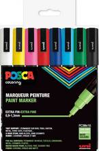 Marqueur peinture Posca PC-3M pointe conique fine 0,9-1,3mm étui 16 couleurs standard