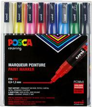 Marqueur peinture Posca PC-3M pointe conique fine 0,9-1,3mm étui 8 couleurs standard