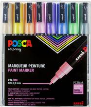 Marqueur peinture Posca PC-3M pointe conique fine 0,9-1,3mm étui 8 couleurs pastels