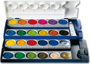 Boite de peinture standard 735K/K24, 24 couleurs et 1 tube blanc