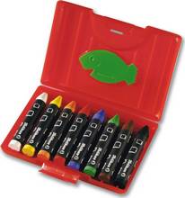 Crayons cire gainé épais 665 8-WF résistant à l eau rond boîte de 8 couleurs assorties