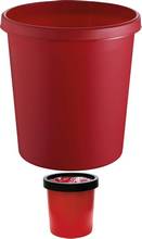 Corbeille papier plastique PE ronde 18 litres rouge