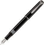 Stylo plume à piston M 205 plume F noir et argent