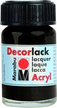 Peinture acrylique brillante Decorlack Noire flacon 15 ml