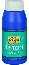 Peinture acrylique basic Solo Goya Triton flacon 750 ml bleu ultramarin 019