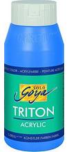 Peinture acrylique basic Solo Goya Triton flacon 750 ml bleu primaire 28