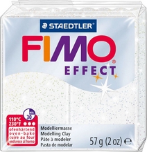 Fimo effect Pate à modeler à cuire blanc effet pailleté 57g