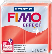 Fimo effect Pate à modeler à cuire rouge effet translucide 57g