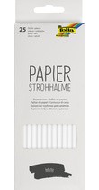 Paille en papier écolo blanche longueur 200mm boite de 25