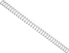 Baguettes 34 anneaux métalliques WireBind A4 5mm argent boite de 100