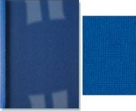 Reliure thermique toilée lin PVC mat 150mic A4 dos 4mm bleu 100 pieces