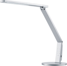 Lampe de bureau LED Vario Plus 10 watt blanc chaud à blanc lumière du jour argent