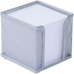 Boitier bloc-notes fil métallique argent avec 700 feuilles 95x95mm blanches