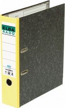 Classeur A4 levier rado papier marbre nuageux dos 80mm jaune