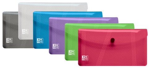 Pochette document DL L220xH125mm plastique Hawai coloris assortis